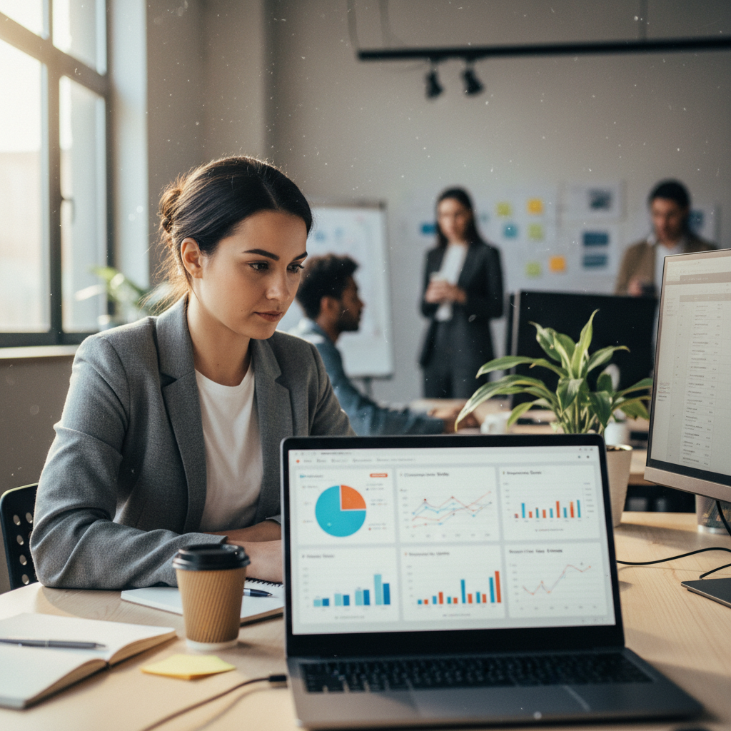 A marketer analyzing web traffic and attribution data