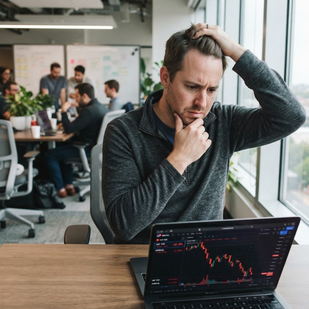 The moment reality hits. Re-evaluating vendor pricing under the new margin regime CTO reviewing infrastructure pricing data with concern, multiple vendor quotes visible on screen