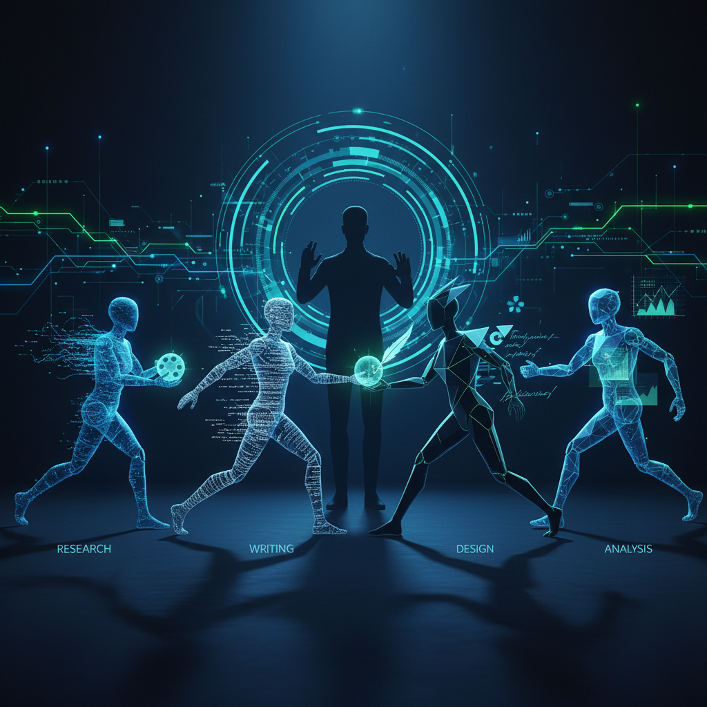 AI workflow agents collaborating as digital teammates across tasks