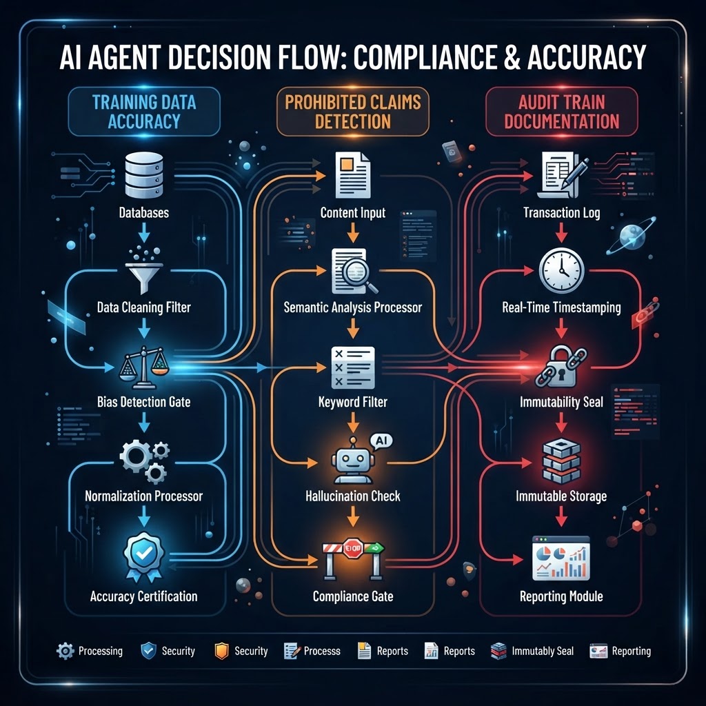 Diagram showing compliance decision pathways and checkpoints