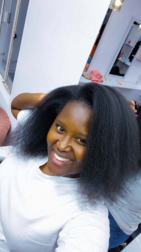 Happy client after treatment