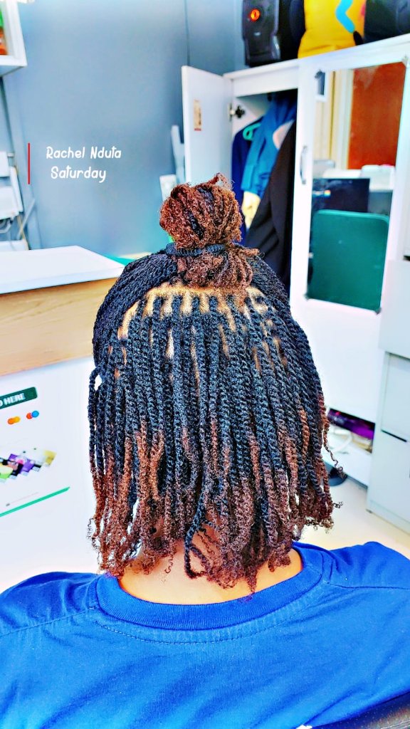 Kinky twists updo