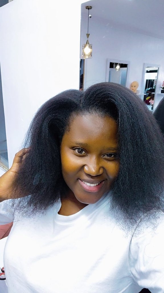 Relaxed straight hair