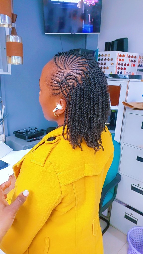 Cornrow twists with braided styling