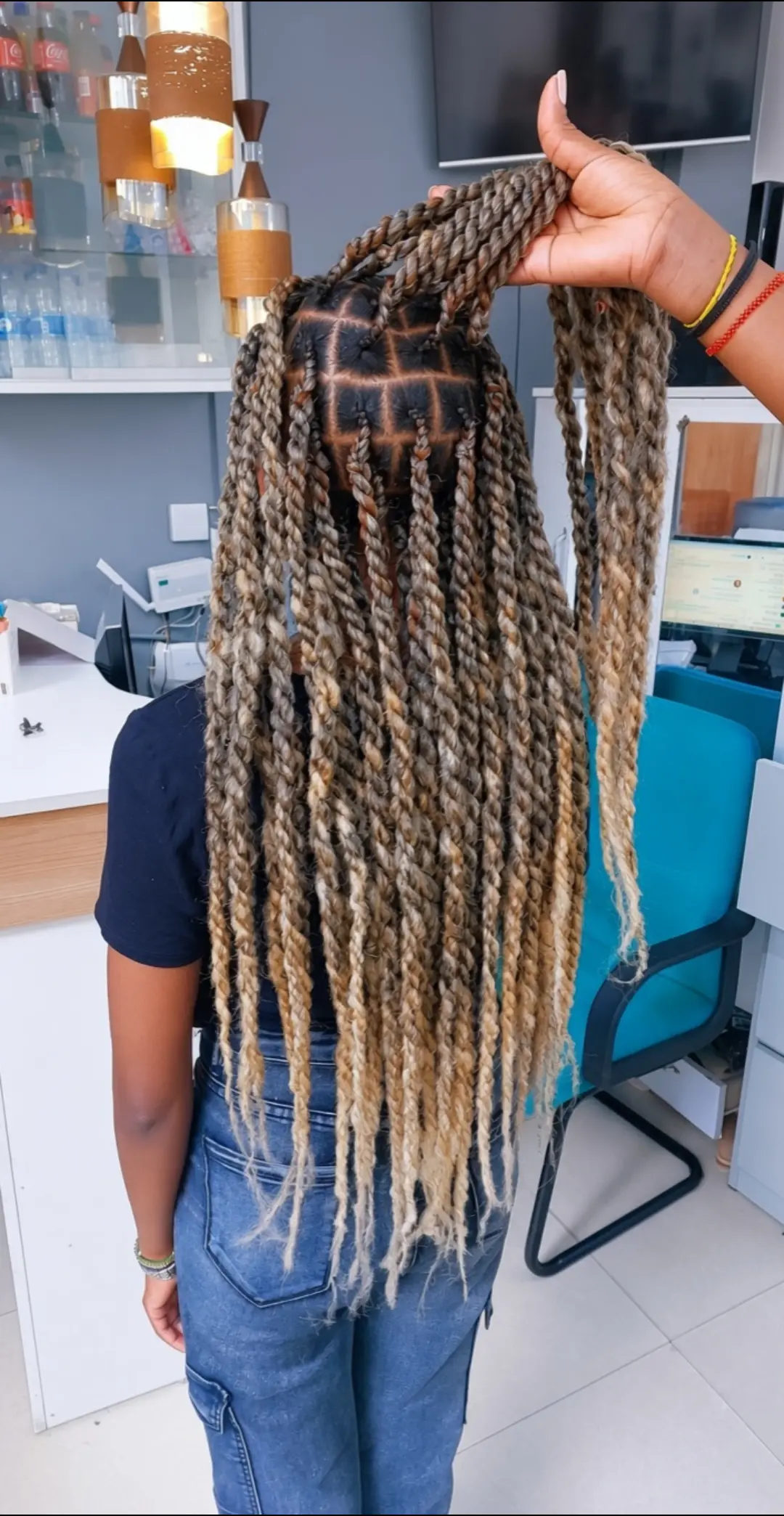 Braided style from behind — neat parting and even tension