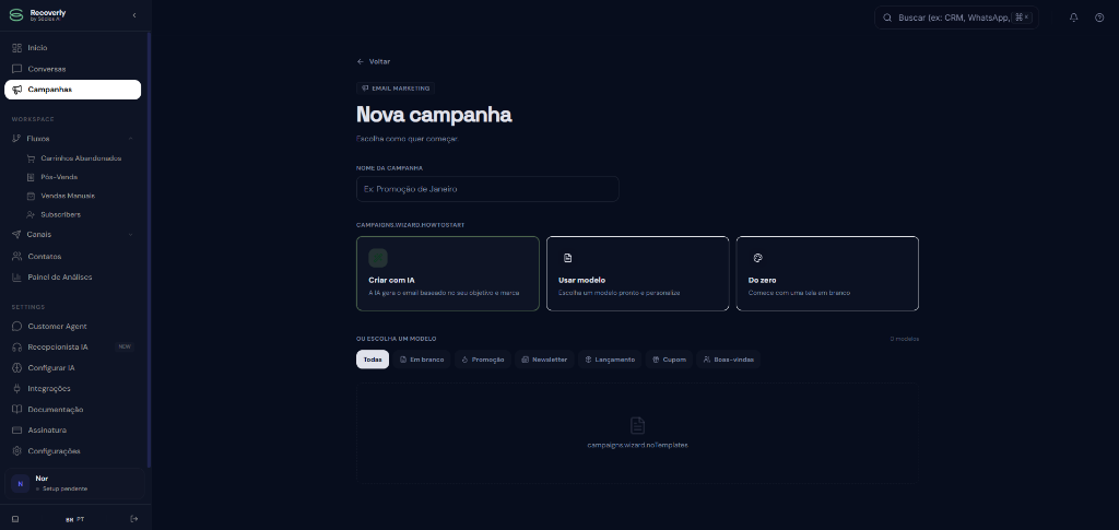 Campanhas e fluxos