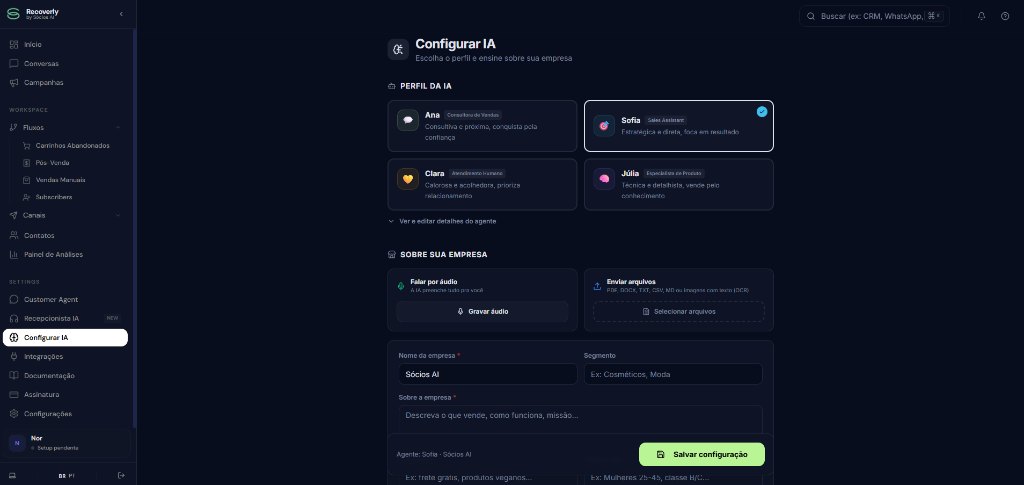 Configurar IA