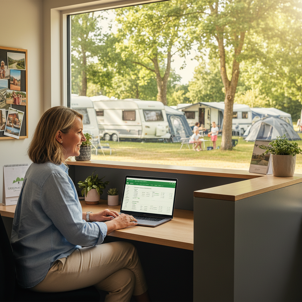 Campsite booking software dashboard for independent UK campsite owners