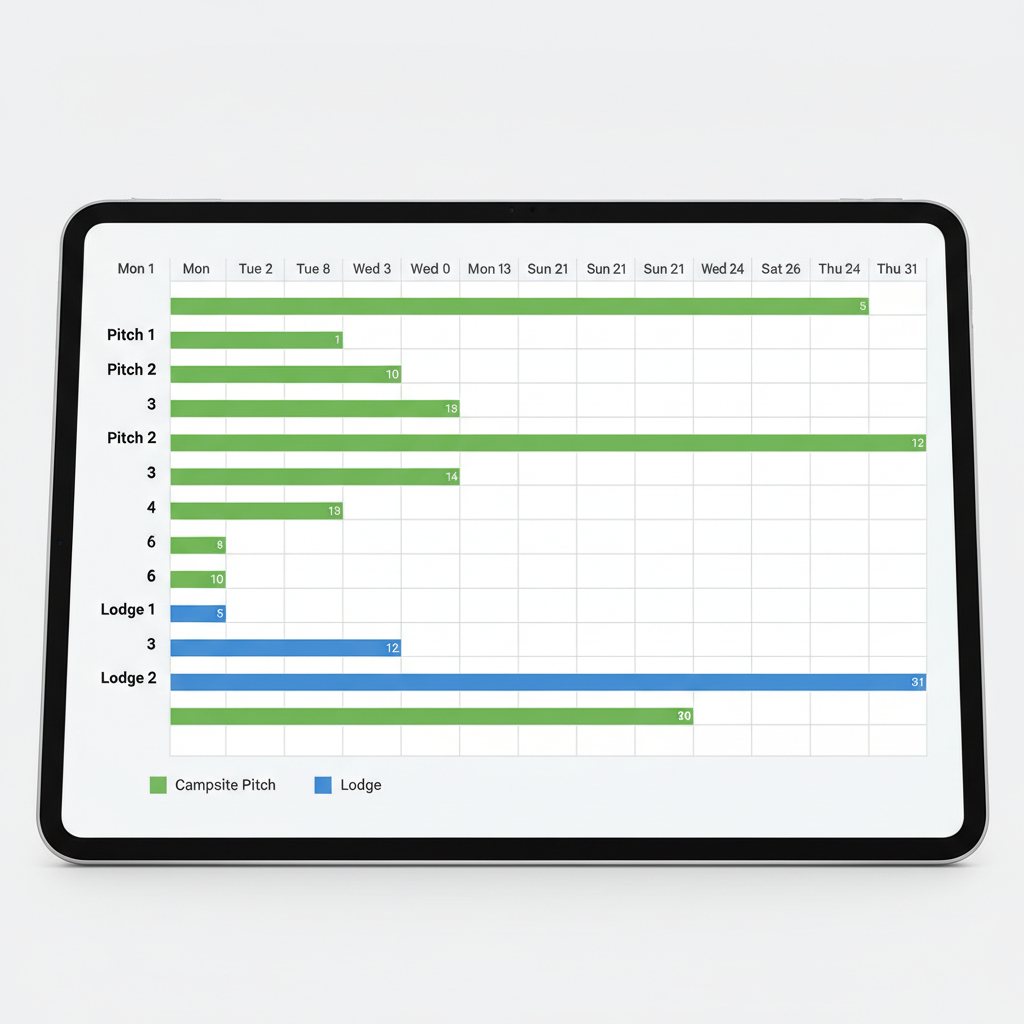 Lodges AND Pitches — campsite booking software screenshot
