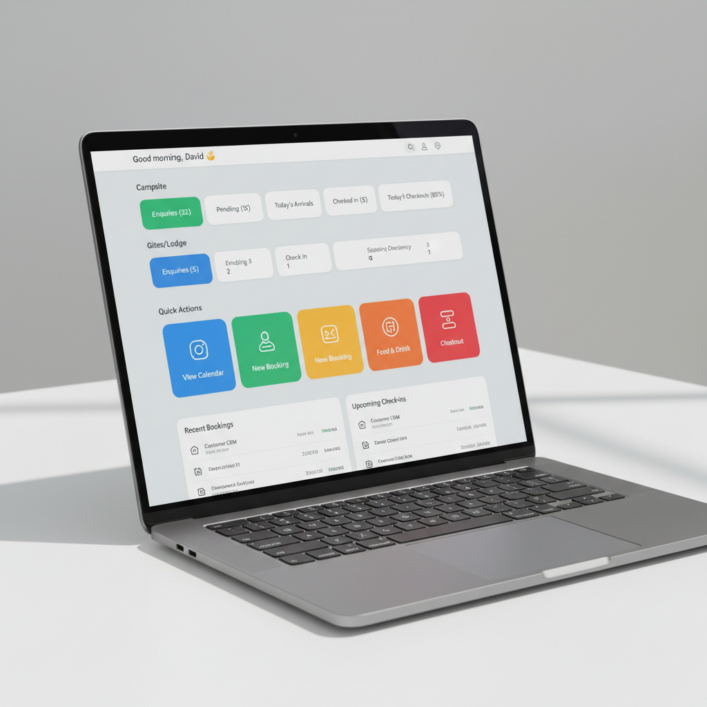 Smart Dashboard — campsite booking software screenshot