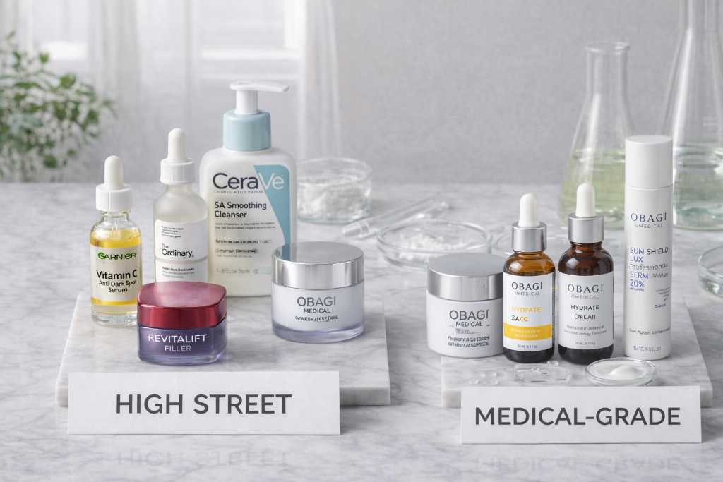 Medical Grade vs High Street Skincare