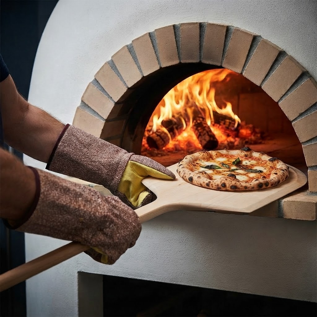 Heat-resistant leather oven mitts and gloves