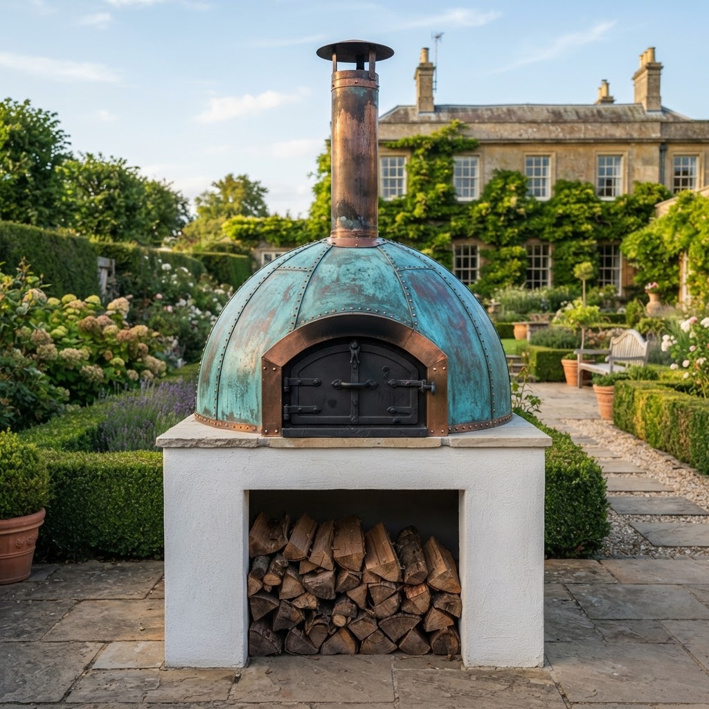 Copper-Clad style masonry oven finish
