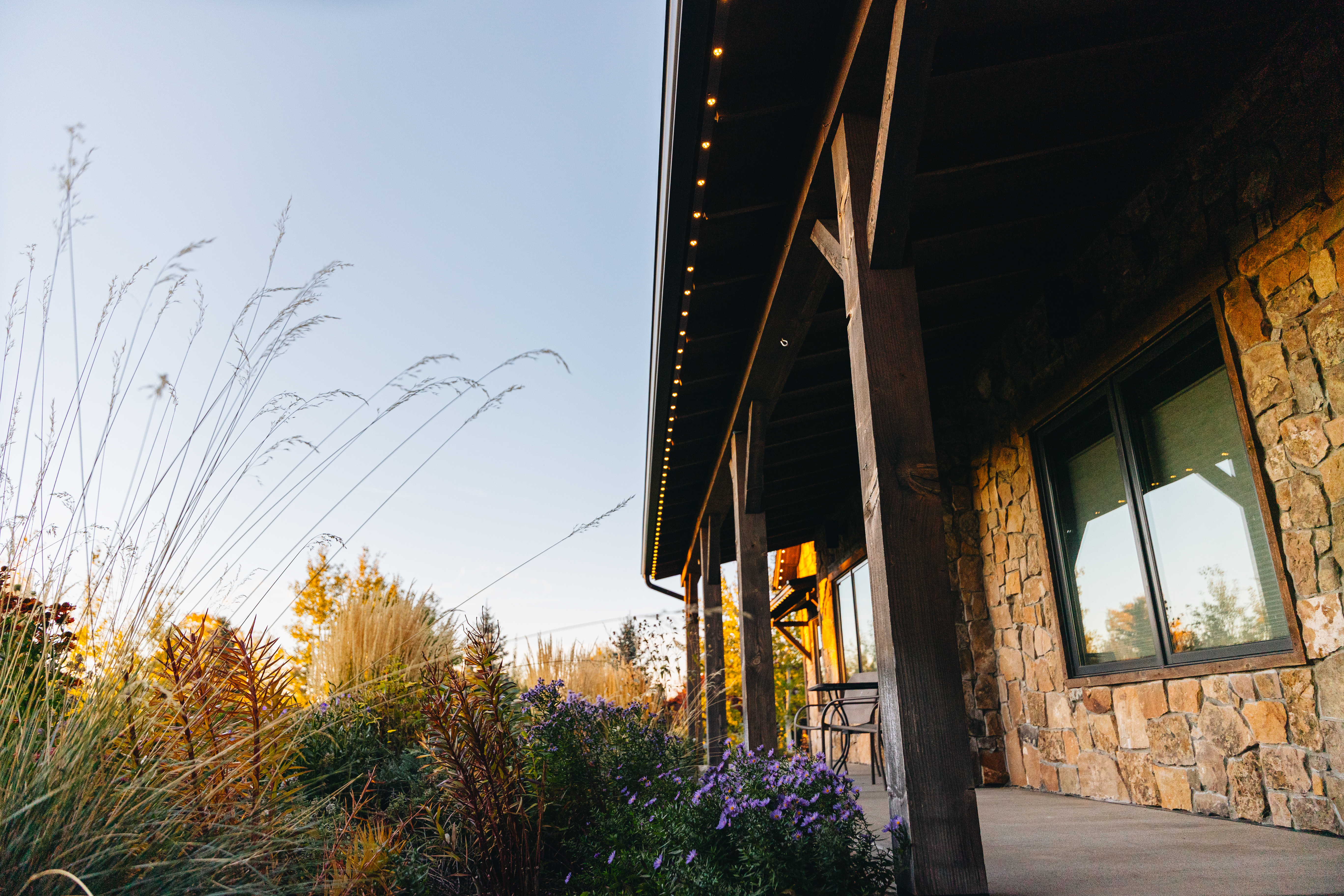 Montana porch with permanent LED lighting