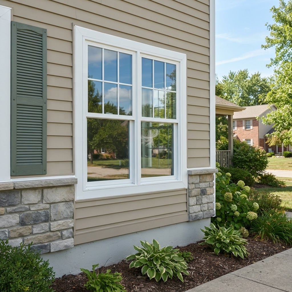 Double-hung vinyl window