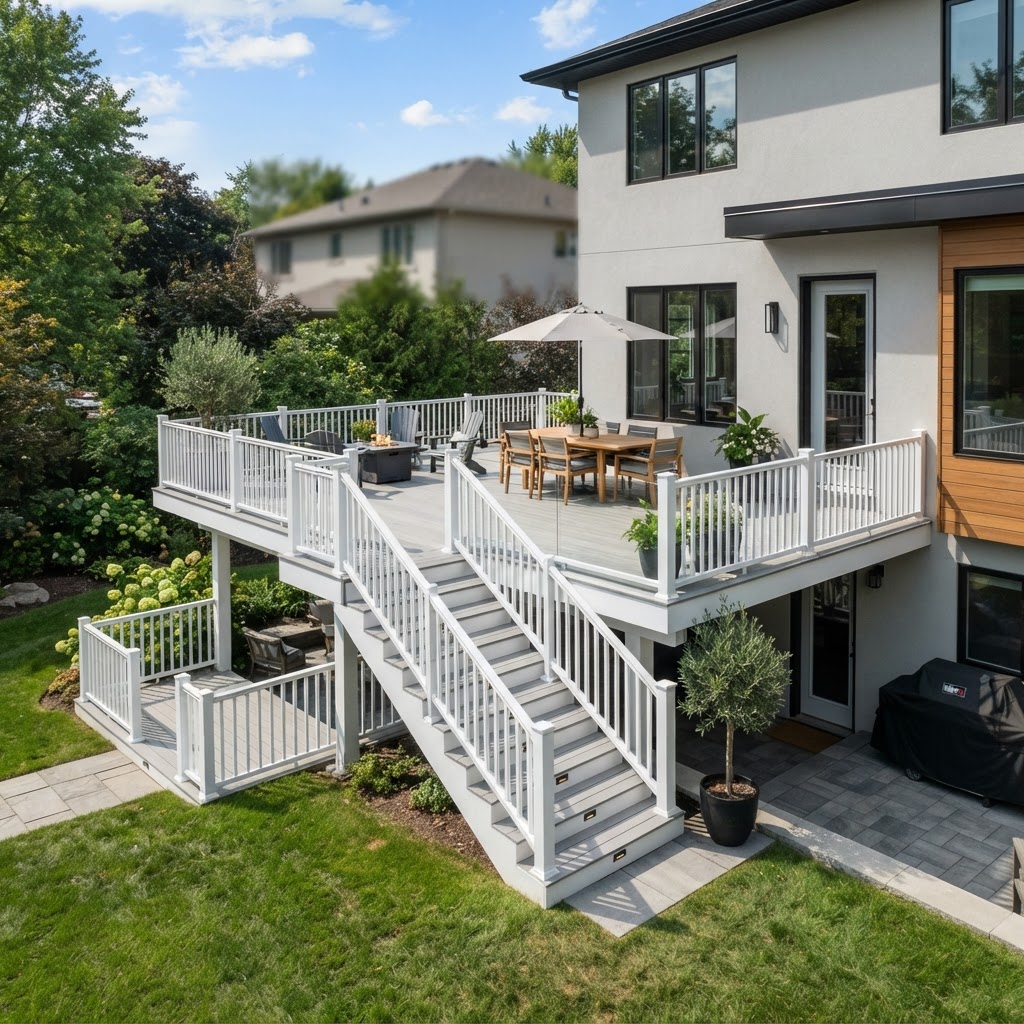 Multi-level PVC deck