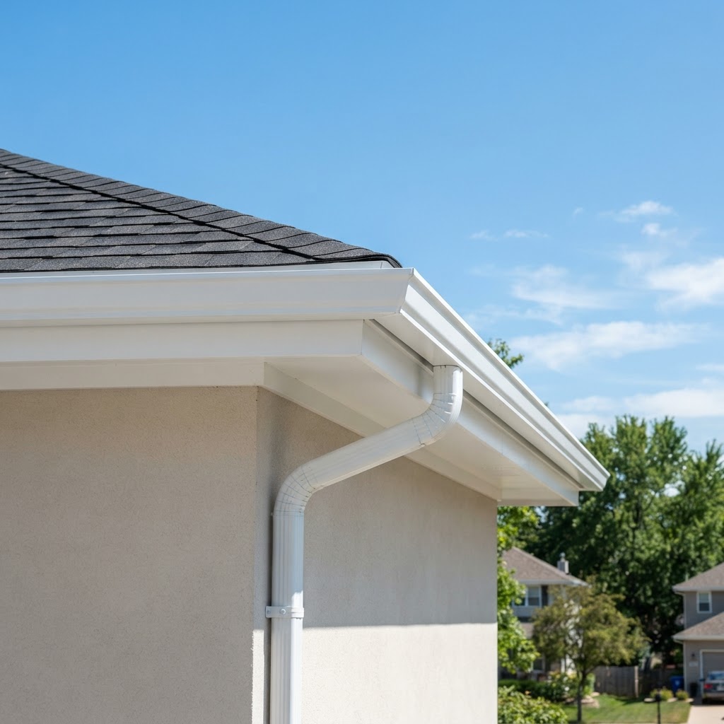Clean gutters on home