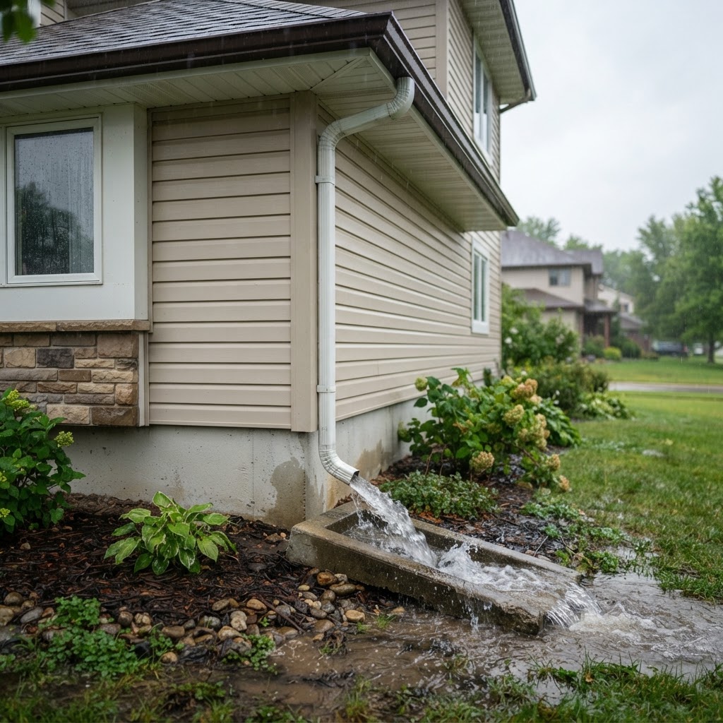 Downspout installation