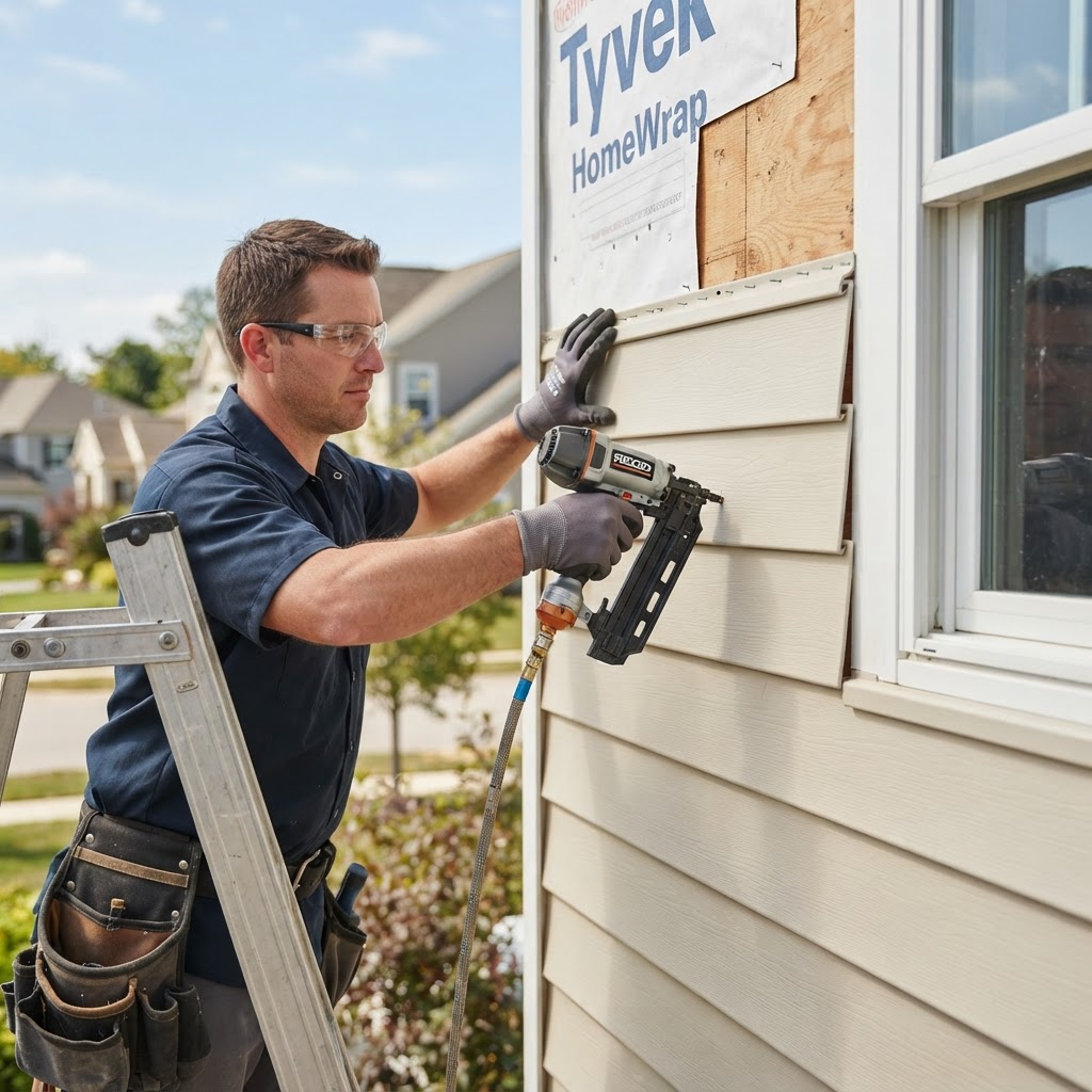 Vinyl siding close-up