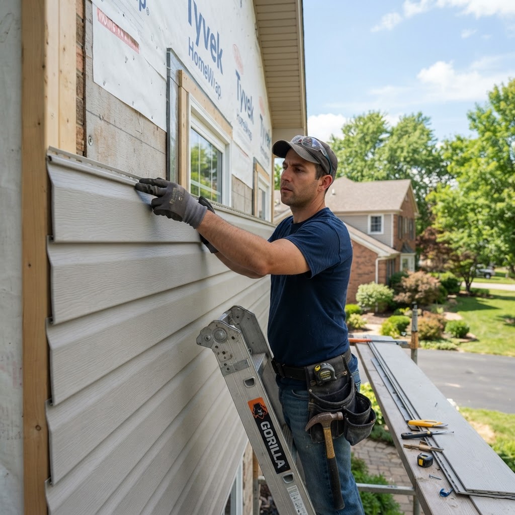 Vinyl siding installation