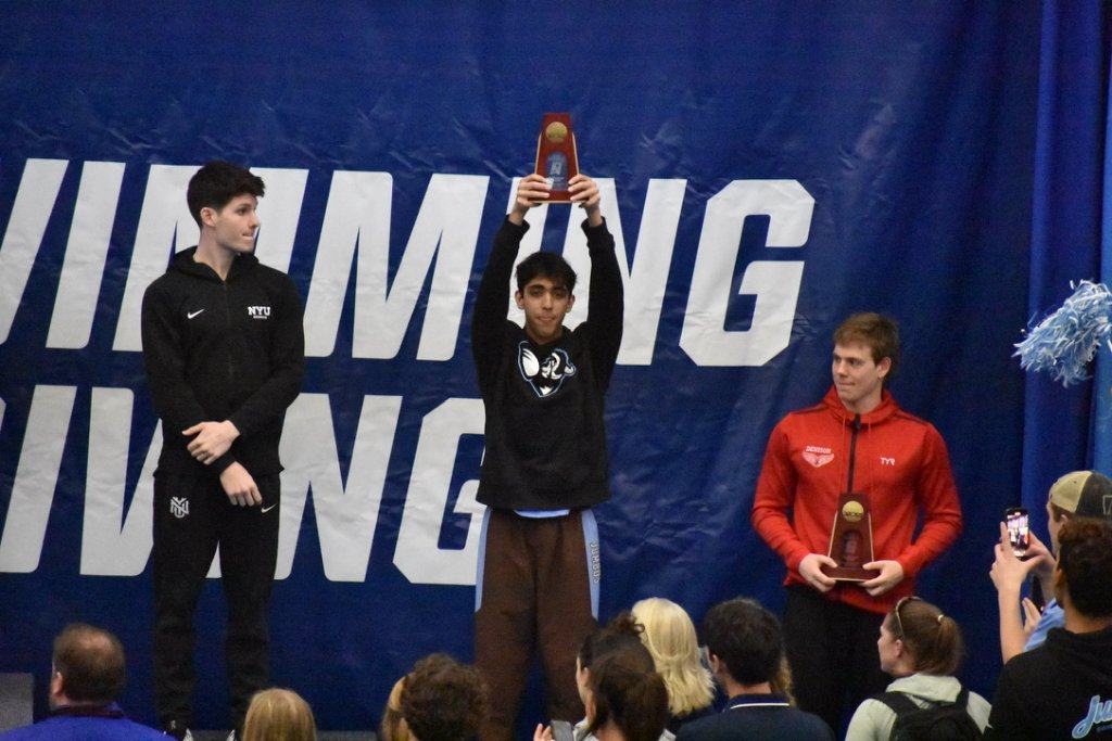 Rafae swimming for Tufts
