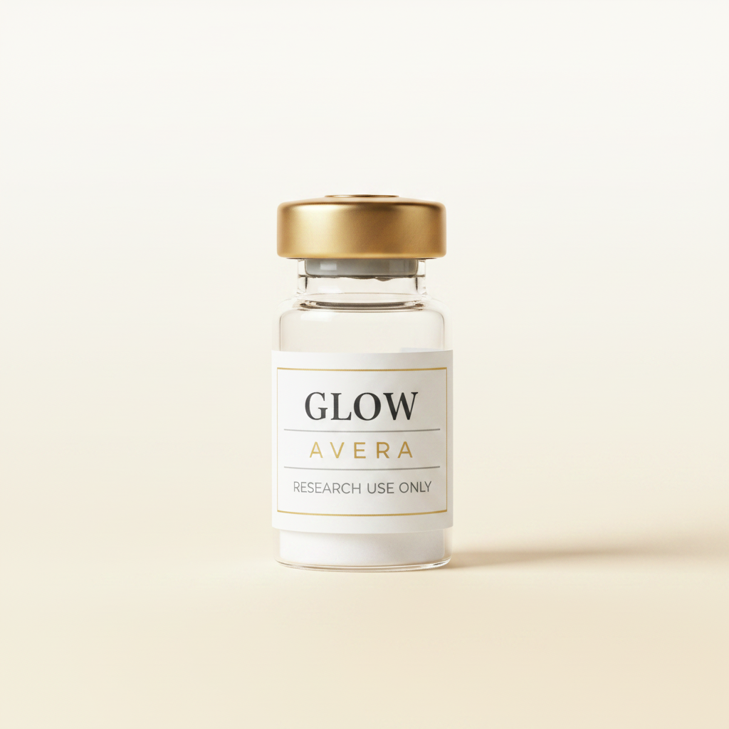 GLOW research peptide vial