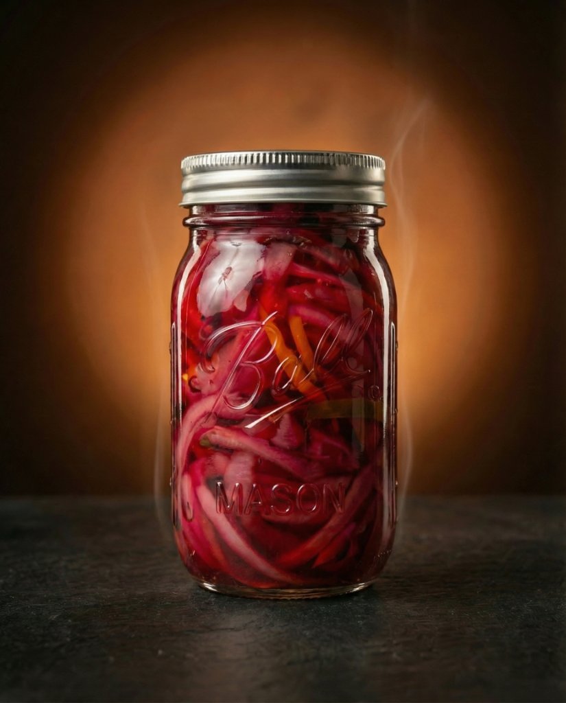 Cascabel and Citrus Pickled Red Onions