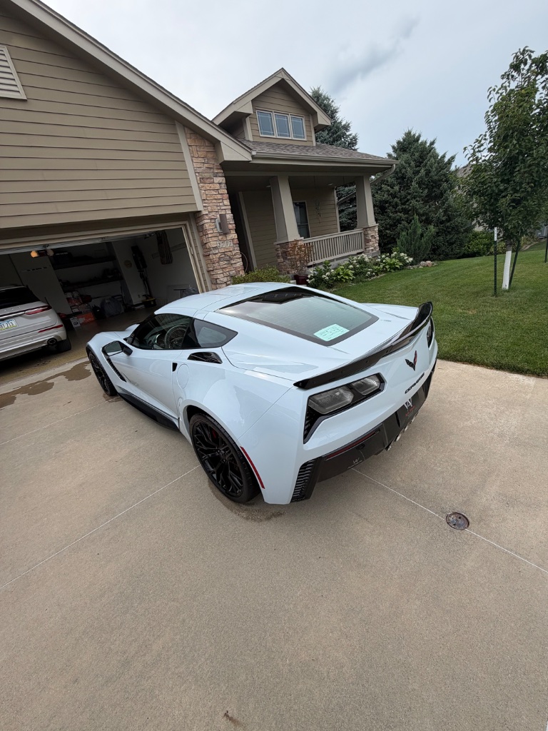 White Corvette — Rear