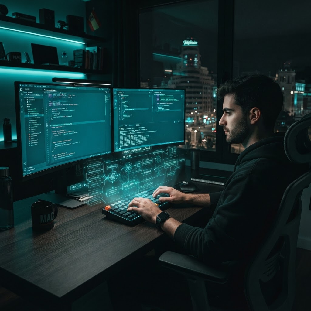 Desarrollo web con IA en Madrid 2026: React, Vite, edge computing y LLMs