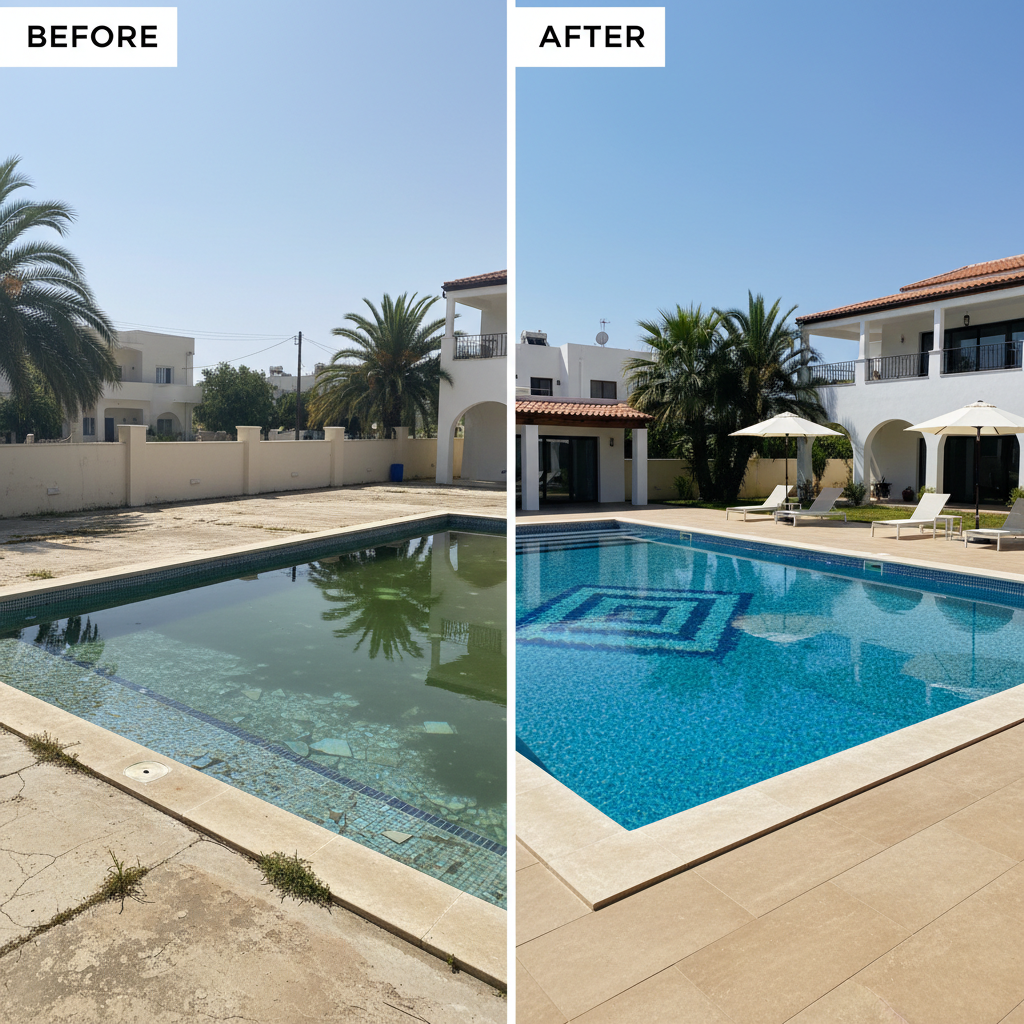 Pool Deck and Surround Renovation in Paphos