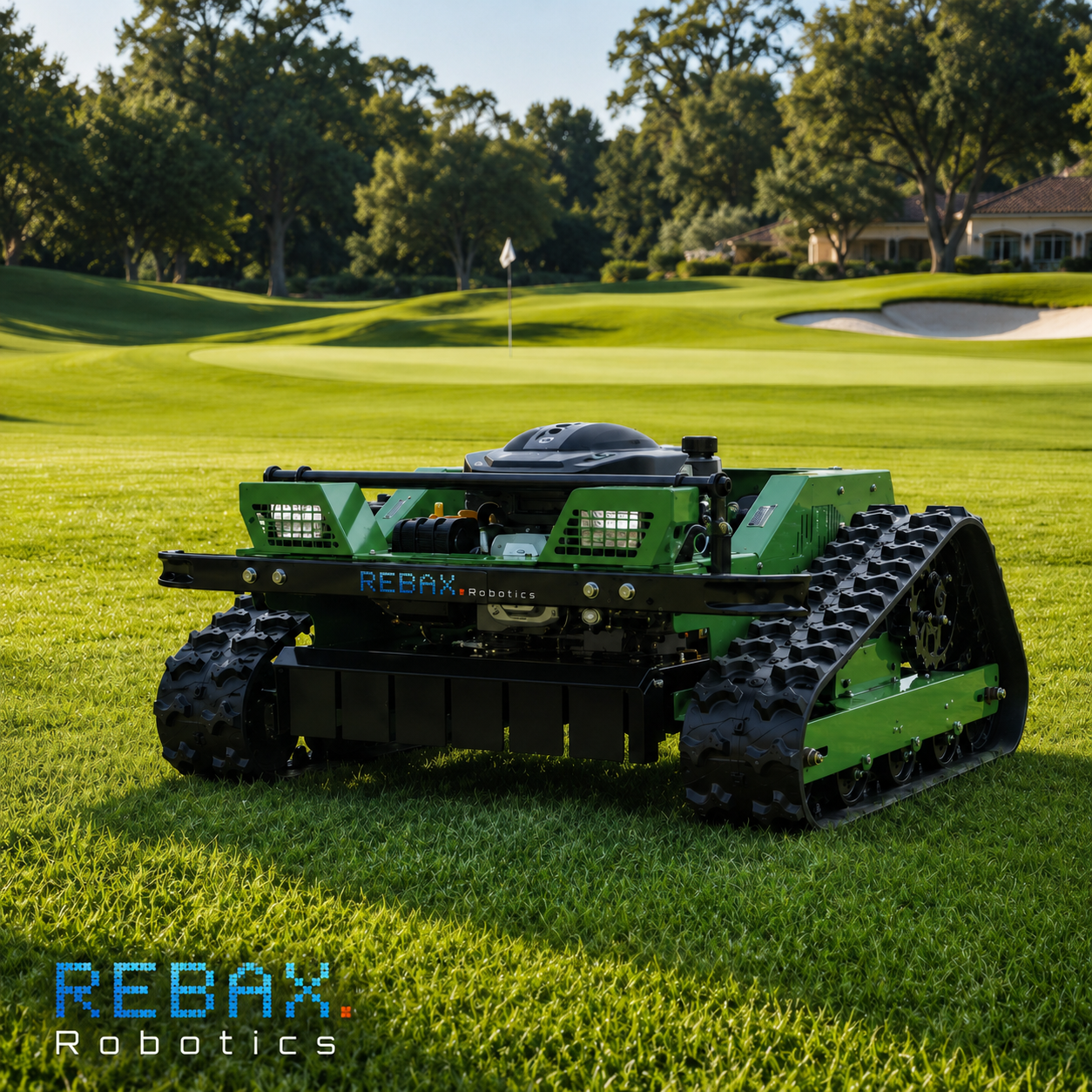 REBAX autonomous robotic mower on golf course