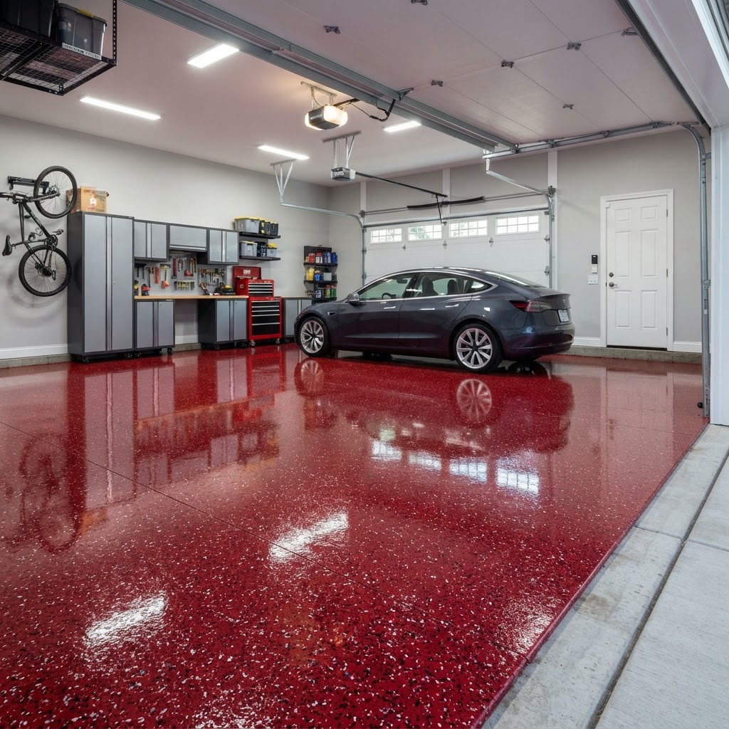 Colored Epoxy Garage Floor