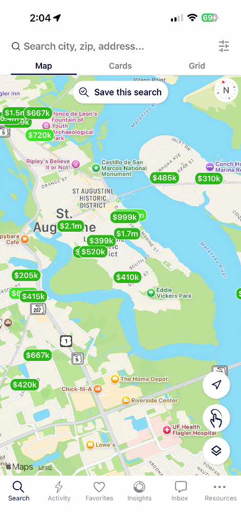 Interactive Map Search