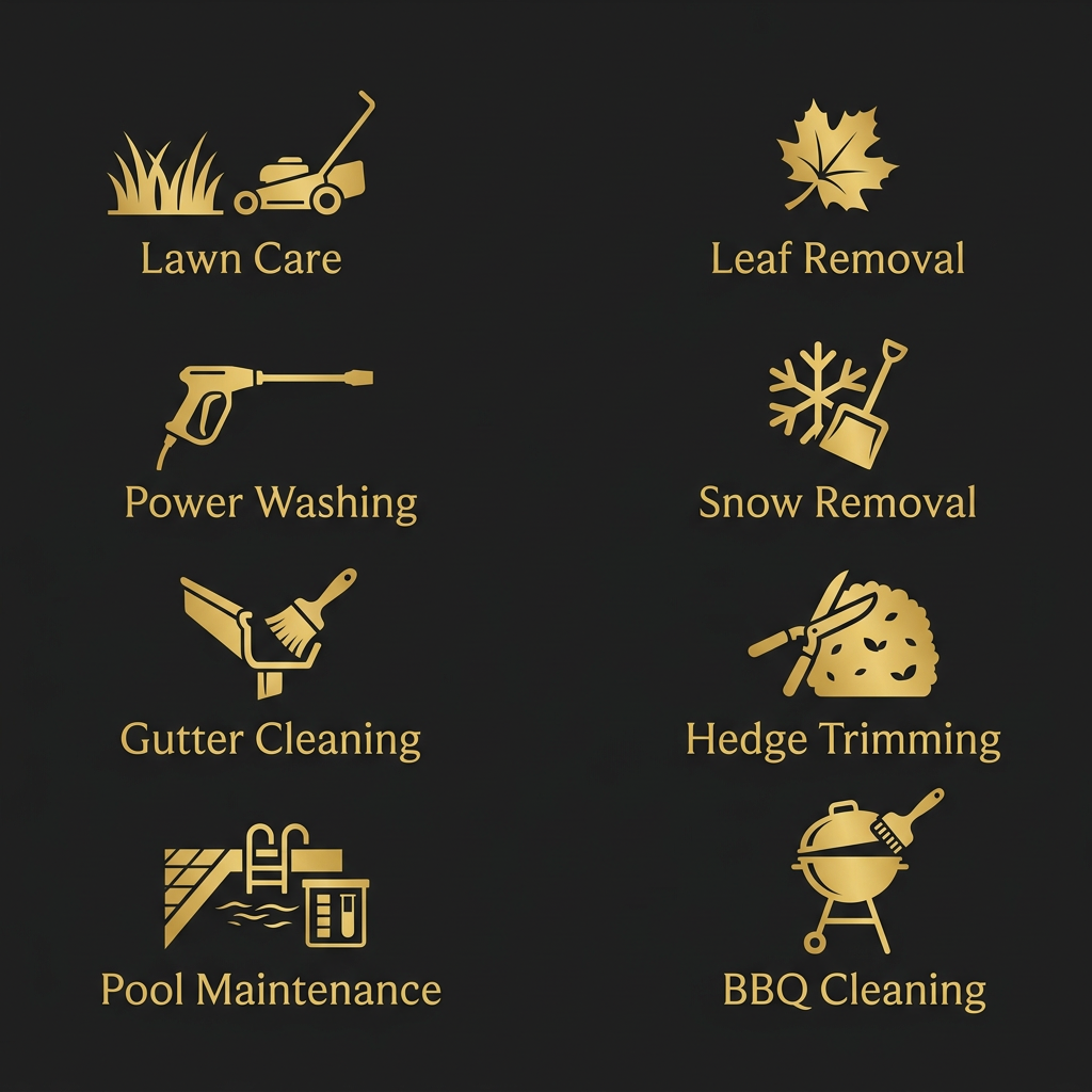 Year-round exterior home maintenance services in New Jersey — lawn care, leaf removal, power washing, snow removal, gutter cleaning and hedge trimming by Allterior