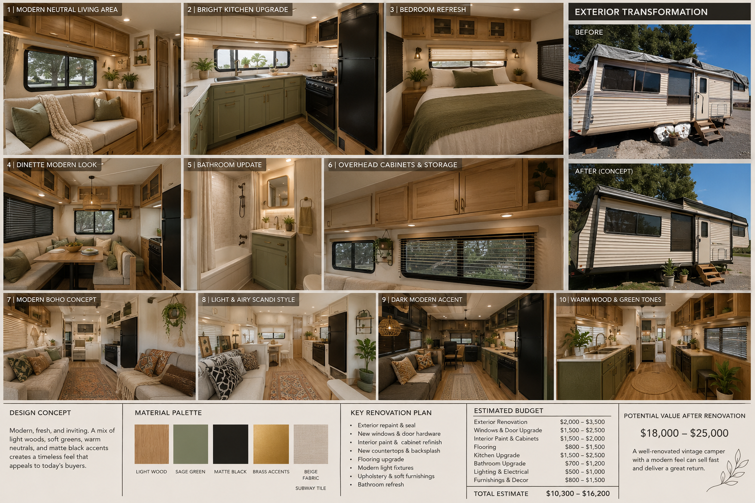 1988 Camper RV Remodel — Concept Board