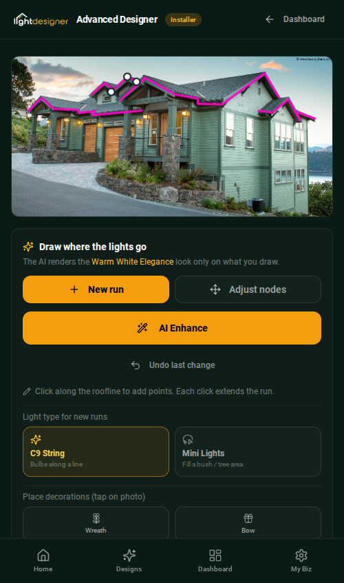 advanced designer — drawing on a roofline