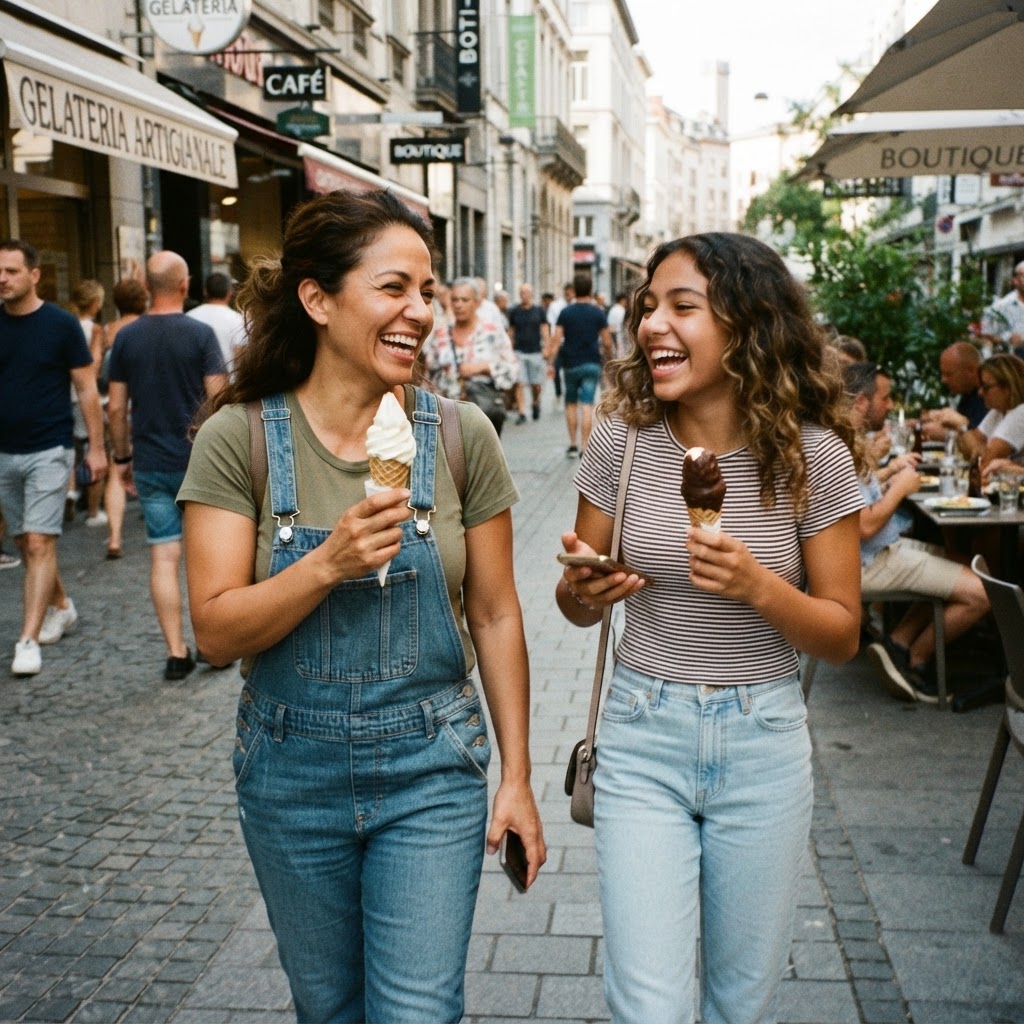 Mom and daughter making memories