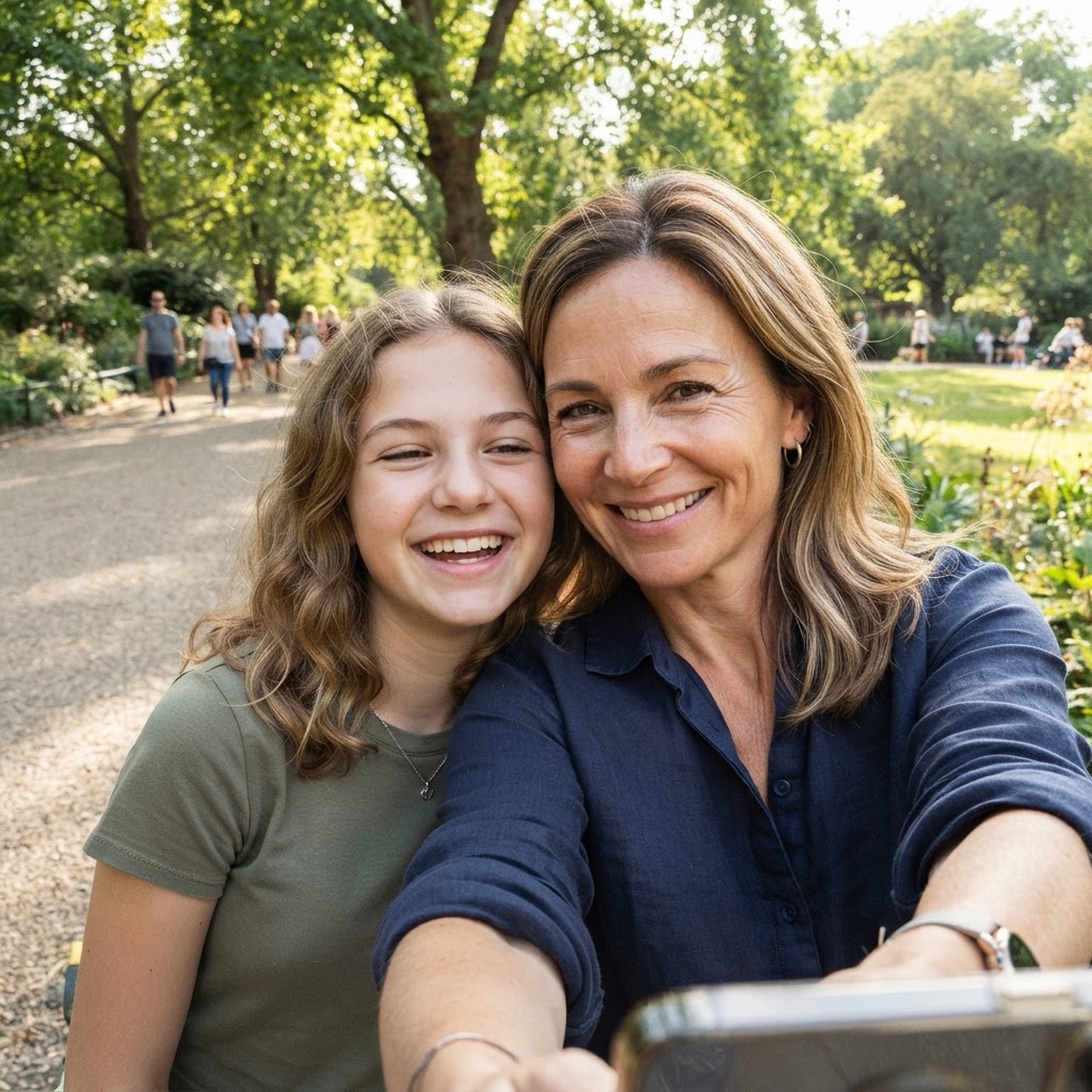 Mom and daughter making memories