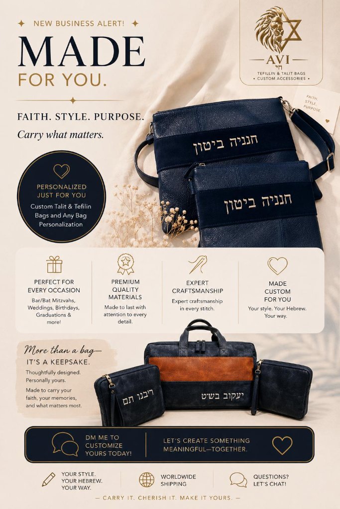 AVI - Tefillin & Talit Bags — Made For You. Support an IDF Soldier.