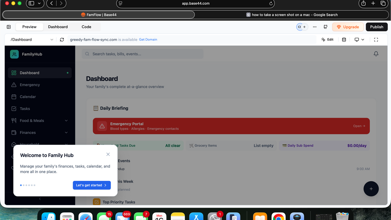 Family Hub Program template preview