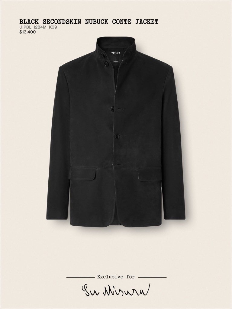 Black Secondskin Nubuck Conte Jacket