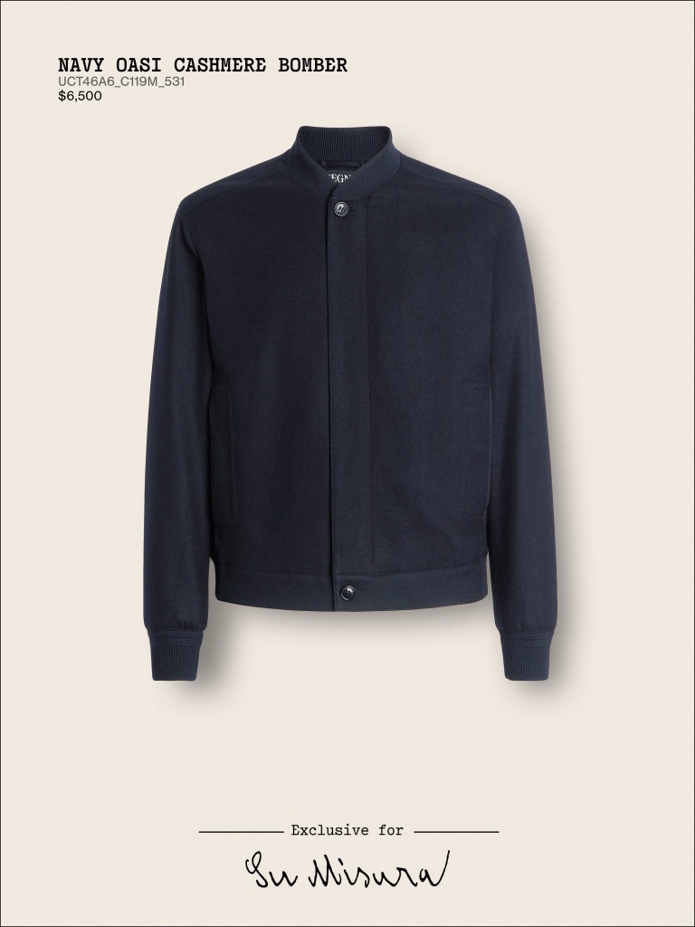 Navy Oasi Cashmere Bomber