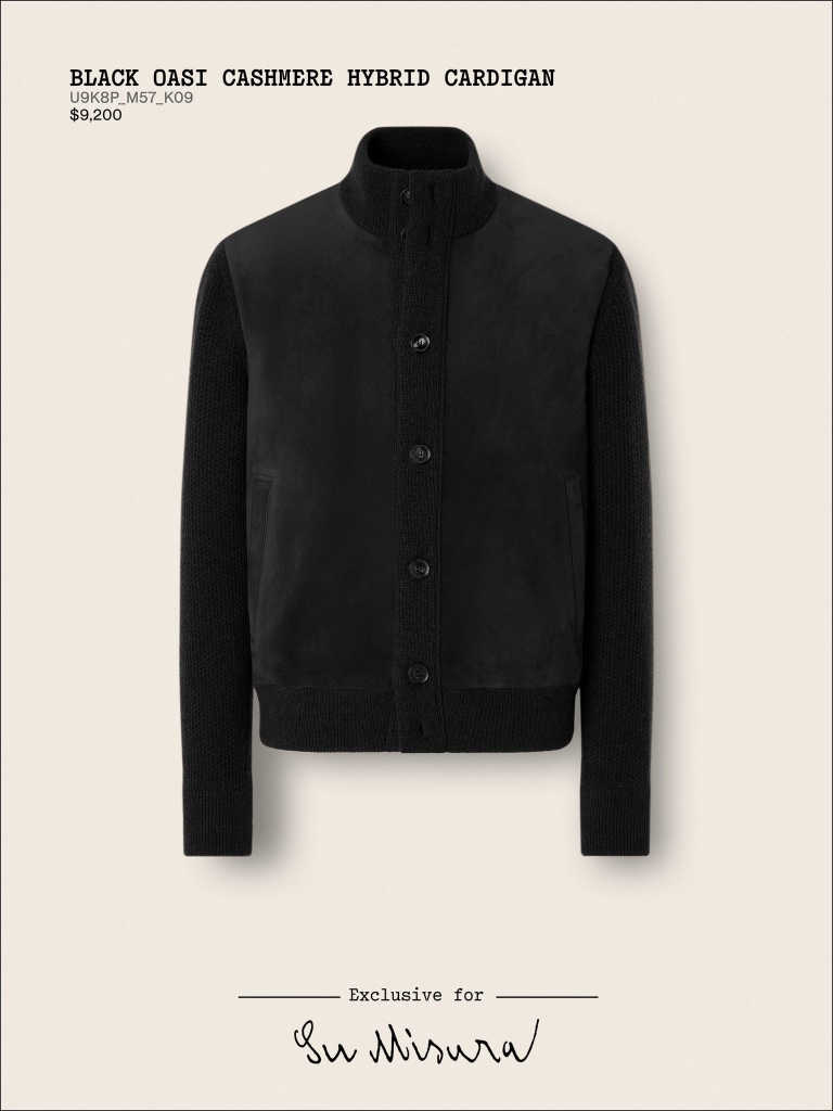 Black Oasi Cashmere Hybrid Cardigan