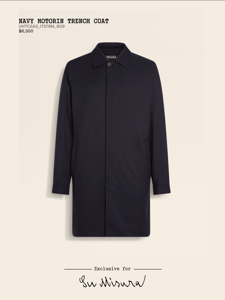 Navy Motorin Trench Coat