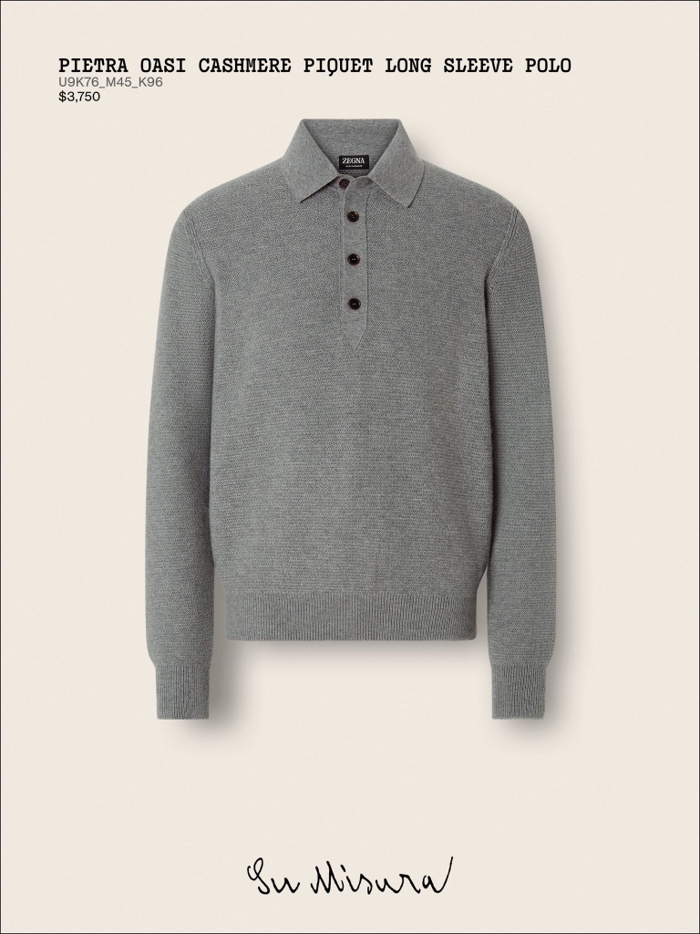 Pietra Oasi Cashmere Piquet Long Sleeve Polo