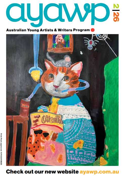 AYAWP! Issue 2 | 26 magazine cover featuring a cat with a Cheetos bag