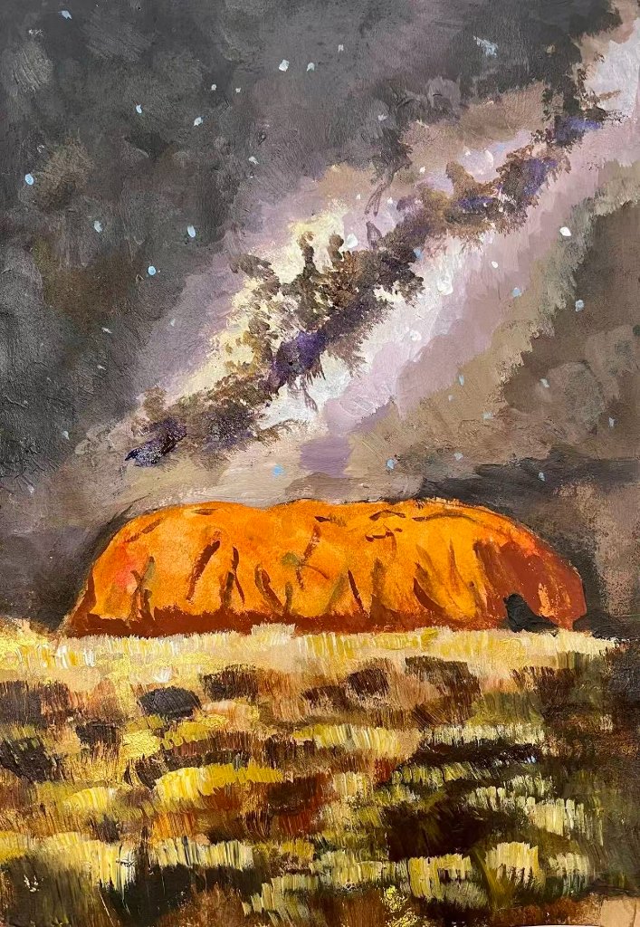 Uluru under the night sky