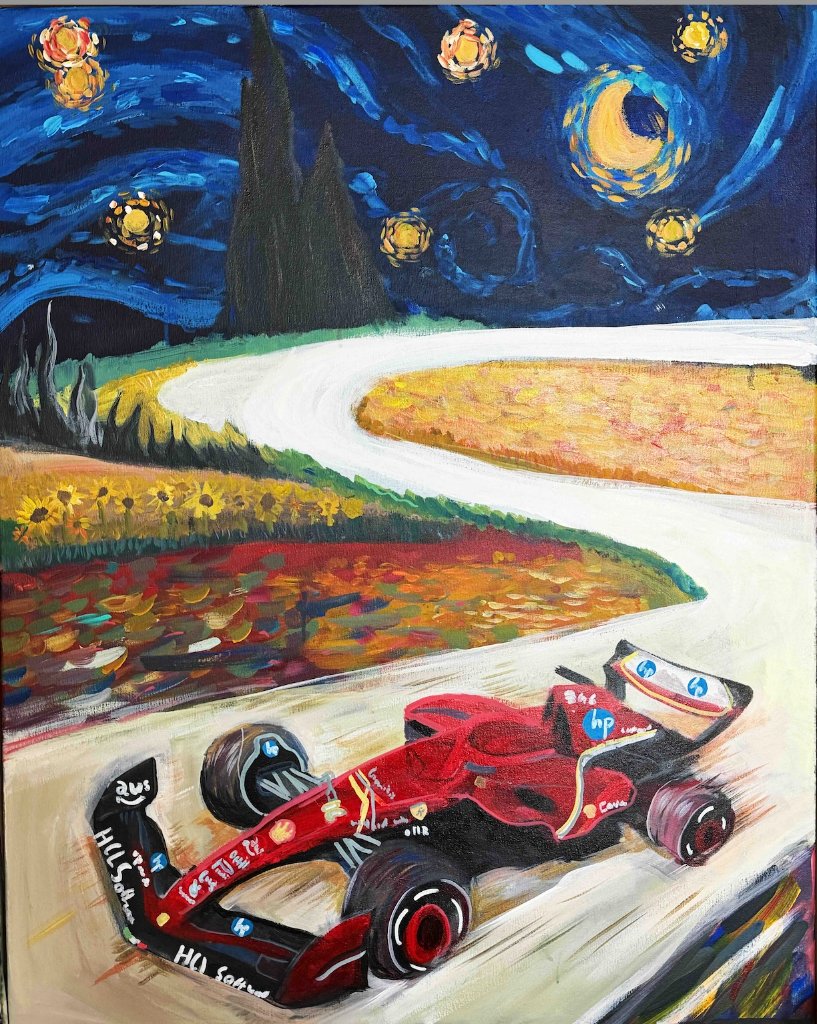 Vincent's Velocity — Starry Night inspired racing car painting