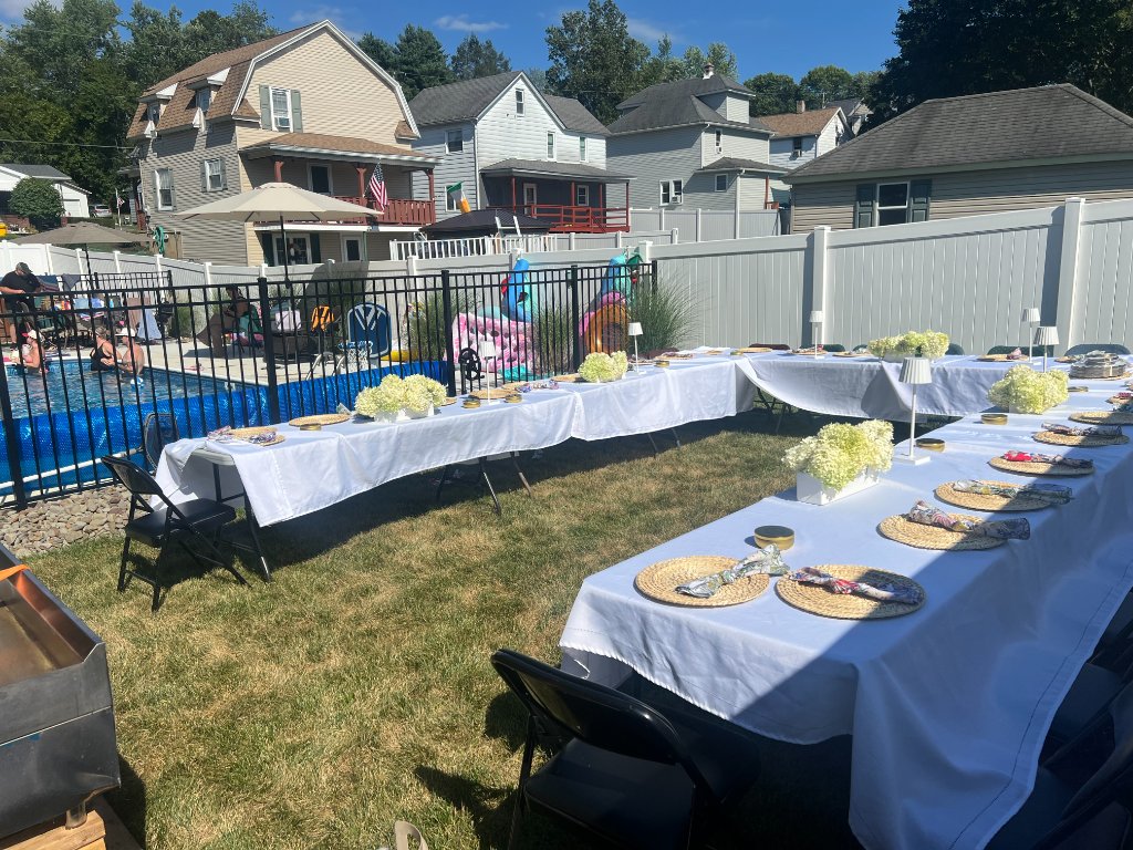 Poolside event setup
