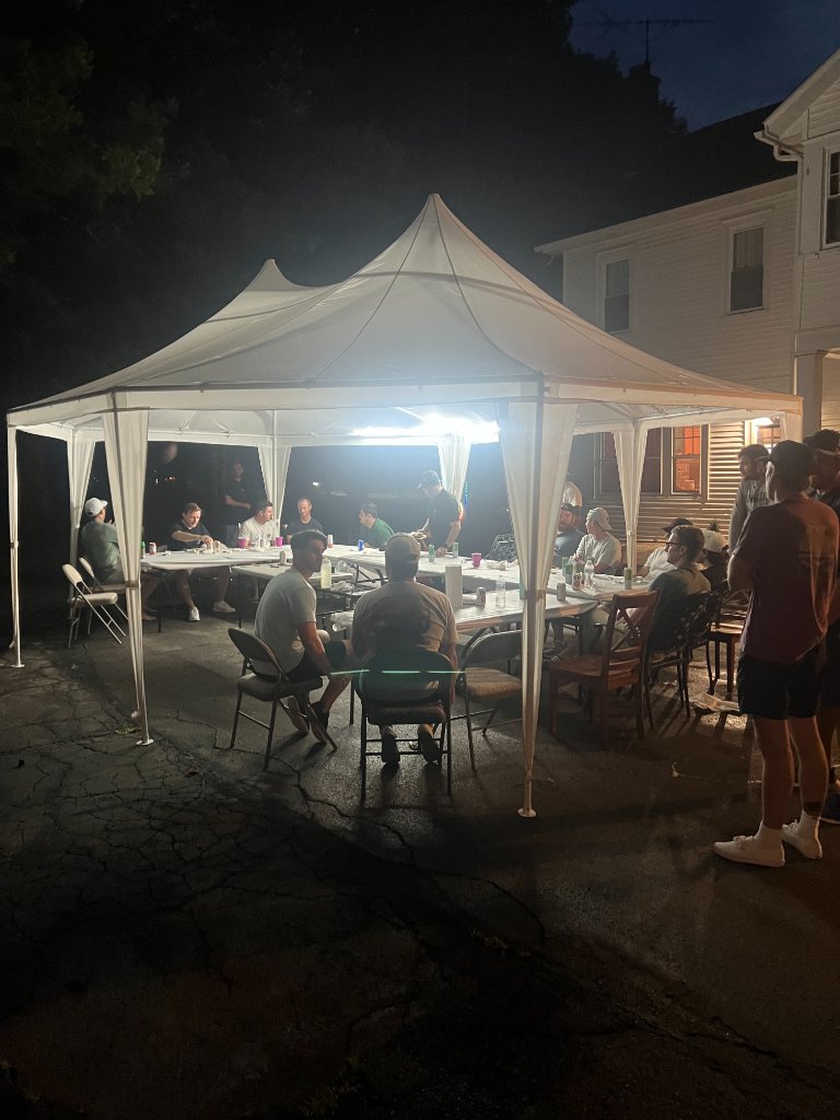 Night event under tent